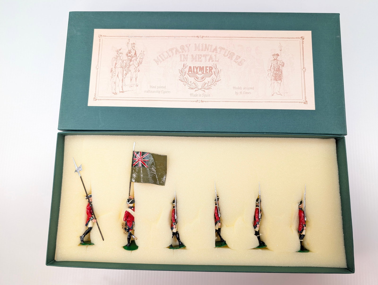 ALYMER AB-64 AMERICAN REVOLUTION BRITISH INFANTRY WALKING: SET REMAINS IN GOOD CONDITION, SHOWING SOME TYPICAL WEAR.