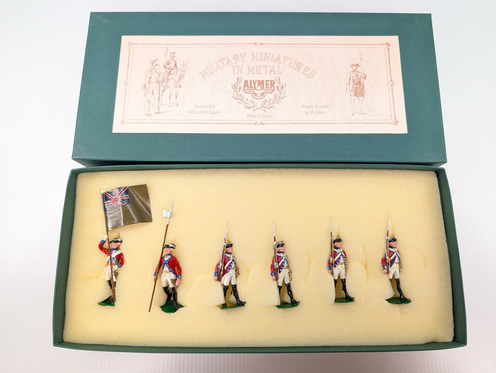 ALYMER AB-64 AMERICAN REVOLUTION BRITISH INFANTRY WALKING: SET REMAINS IN GOOD CONDITION, SHOWING SOME TYPICAL WEAR.