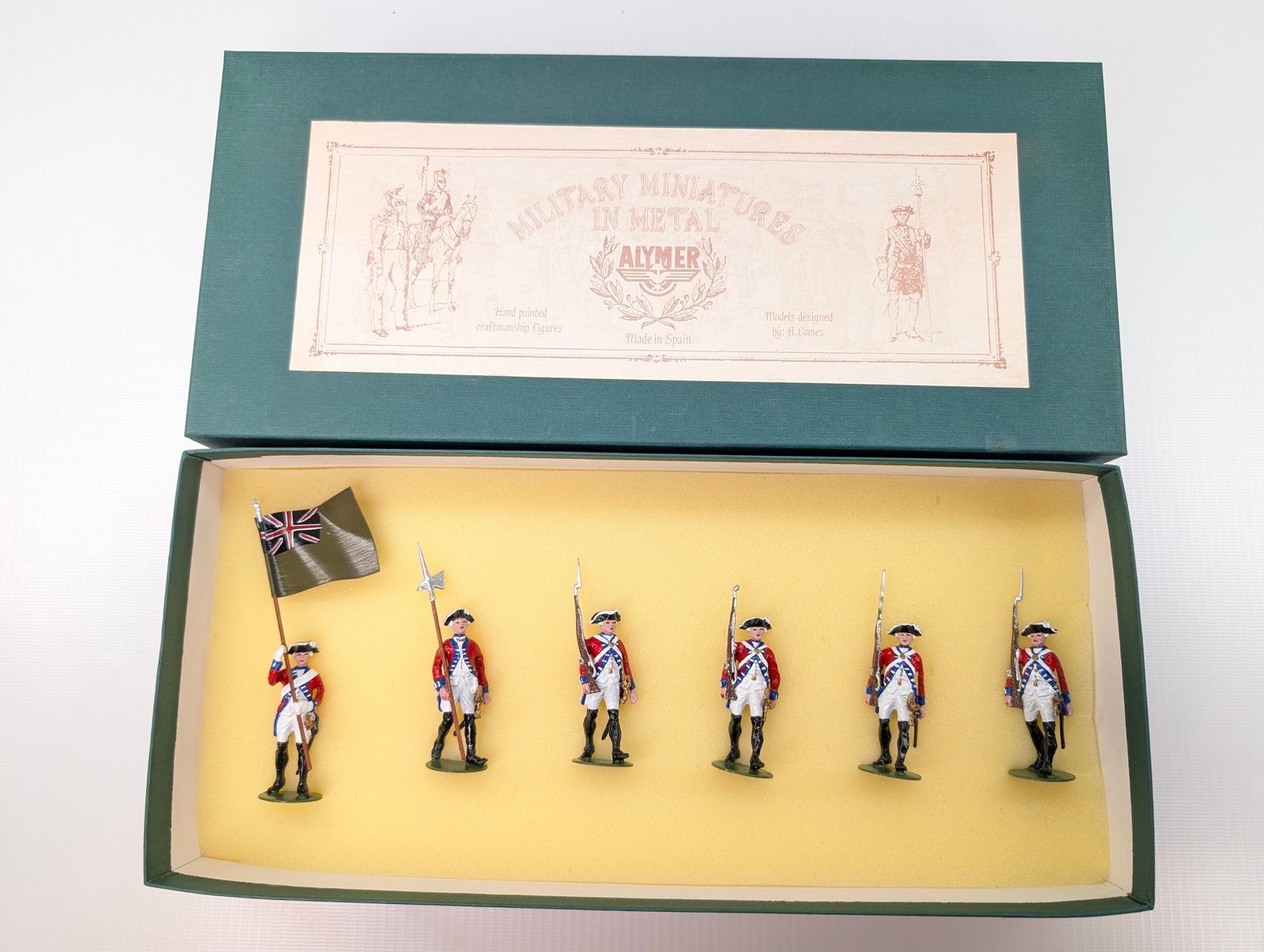 ALYMER AB-64 AMERICAN REVOLUTION BRITISH INFANTRY WALKING: SET REMAINS IN GOOD CONDITION, SHOWING SOME TYPICAL WEAR.