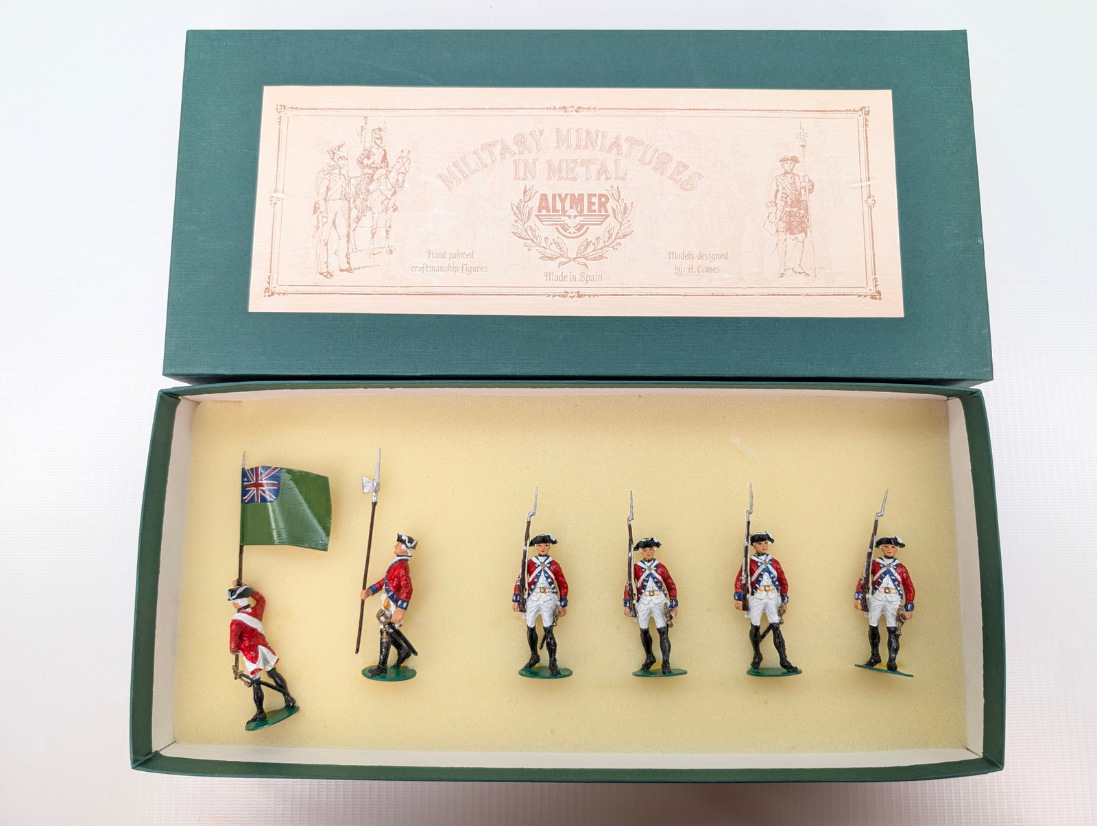 ALYMER AB-64 AMERICAN REVOLUTION BRITISH INFANTRY WALKING: SET REMAINS IN GOOD CONDITION, SHOWING SOME TYPICAL WEAR.