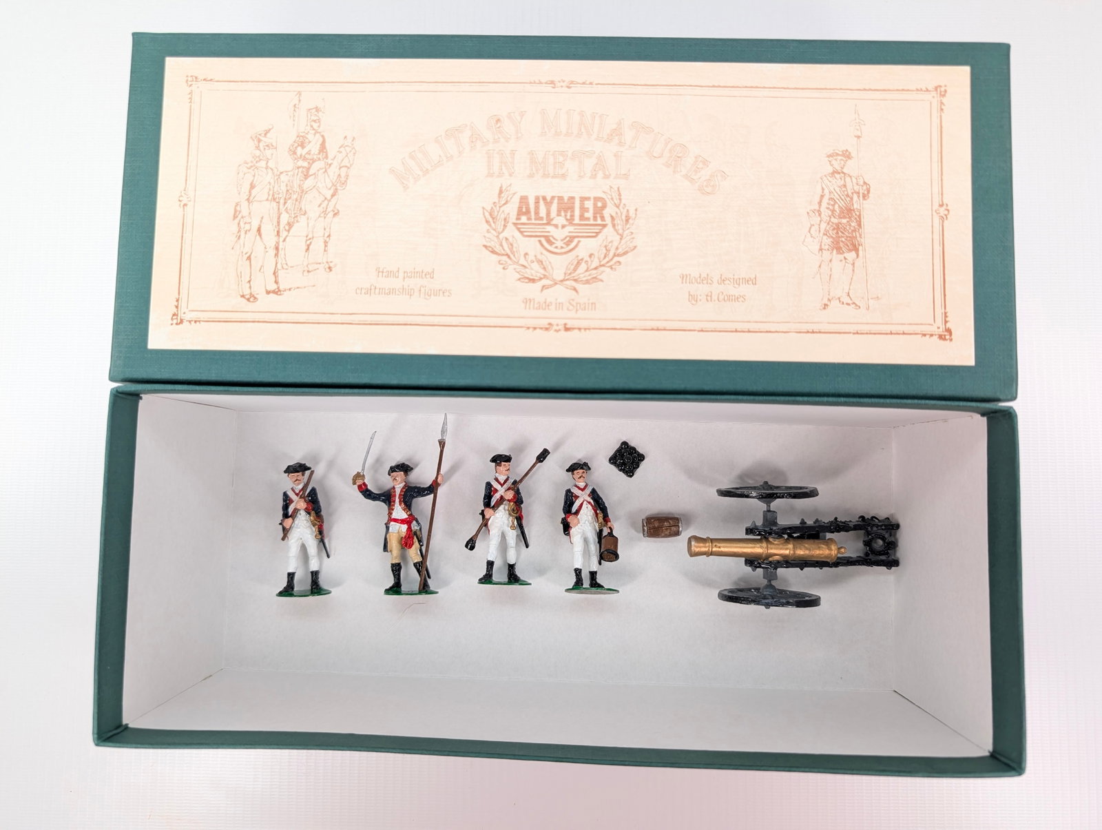 ALYMER AB-79 BRITISH ROYAL REGT. OF ARTILLERY: SET REMAINS IN GOOD CONDITION, SHOWING SOME TYPICAL WEAR.
