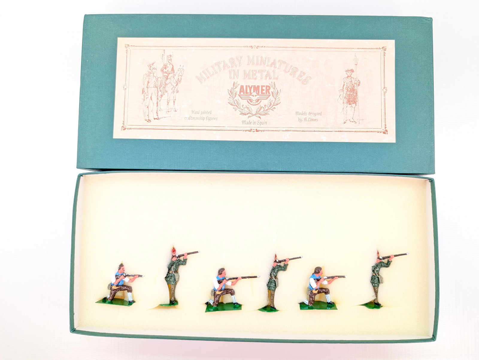 ALYMER AB-111 AMERICAN REVOLUTION INFANTRY: SET REMAINS IN GOOD CONDITION, SHOWING SOME TYPICAL WEAR.