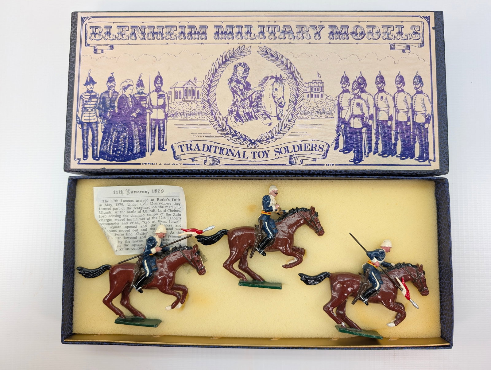 BLENHEIM 17TH LANCERS ZULU WAR HAND PAINTED SET: SET REMAINS IN GOOD CONDITION, SHOWING SOME TYPICAL WEAR.