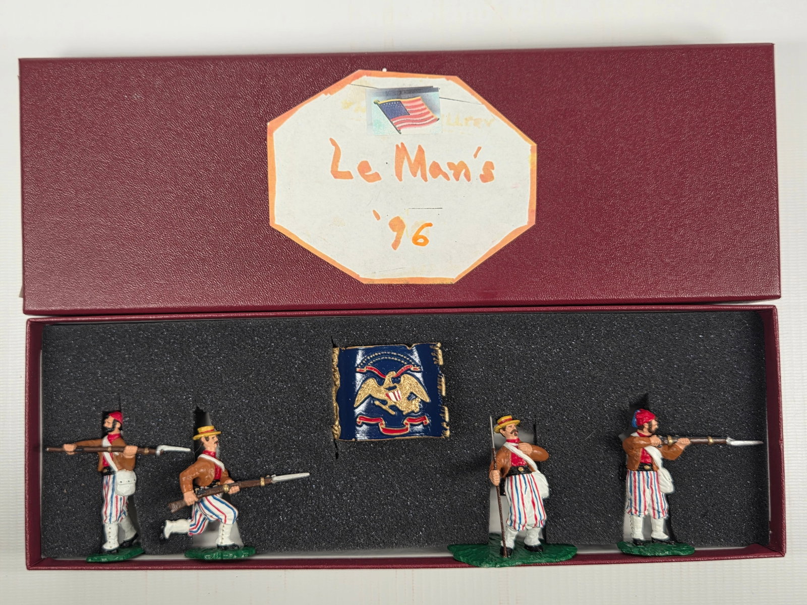 LE MANS UNION INFANTRY ZOUAVE CIVIL WAR SET: SET REMAINS IN VERY GOOD CONDITION WITH BOX.