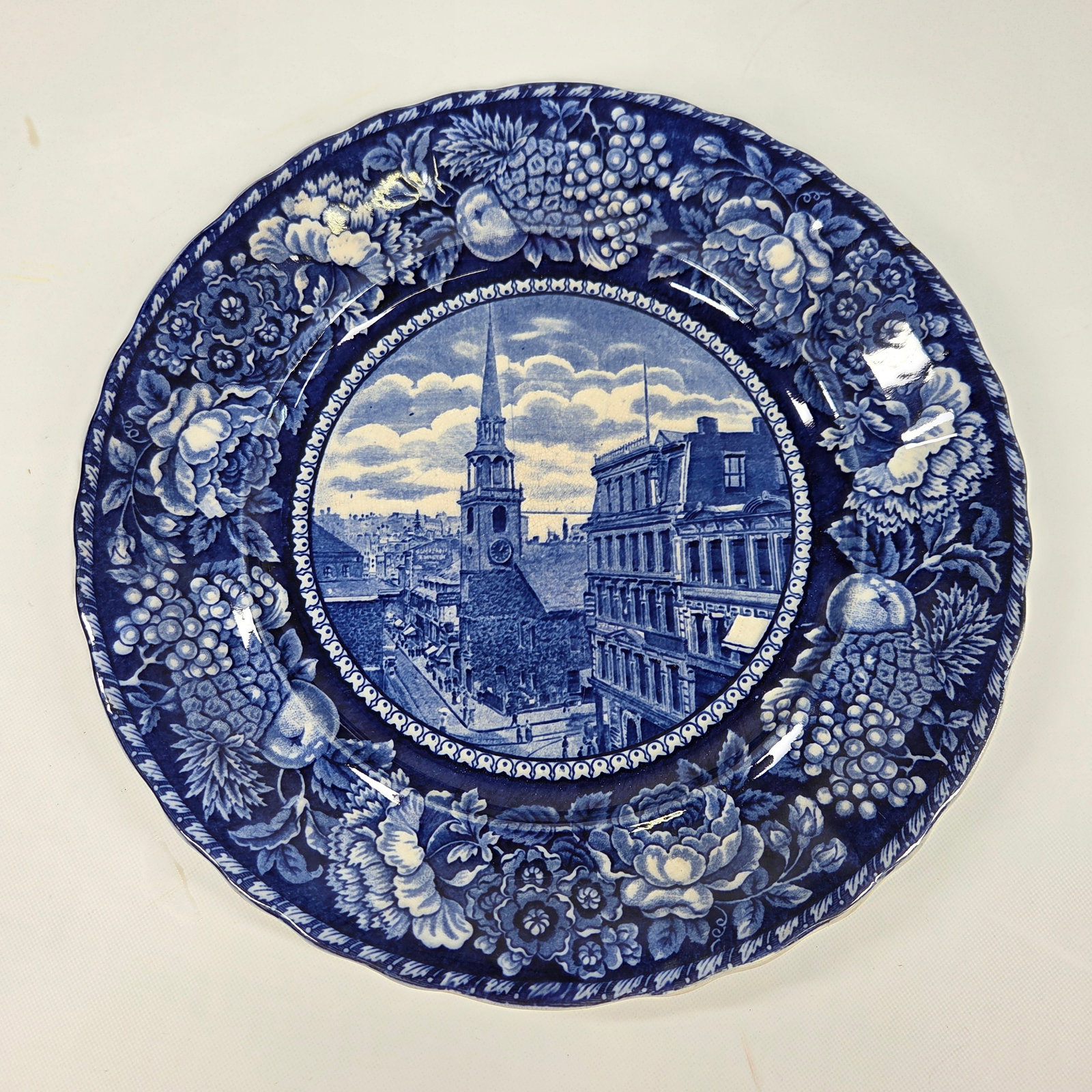 VARIOUS FLOW BLUE TRANSFER DECORATED PLATES - 5