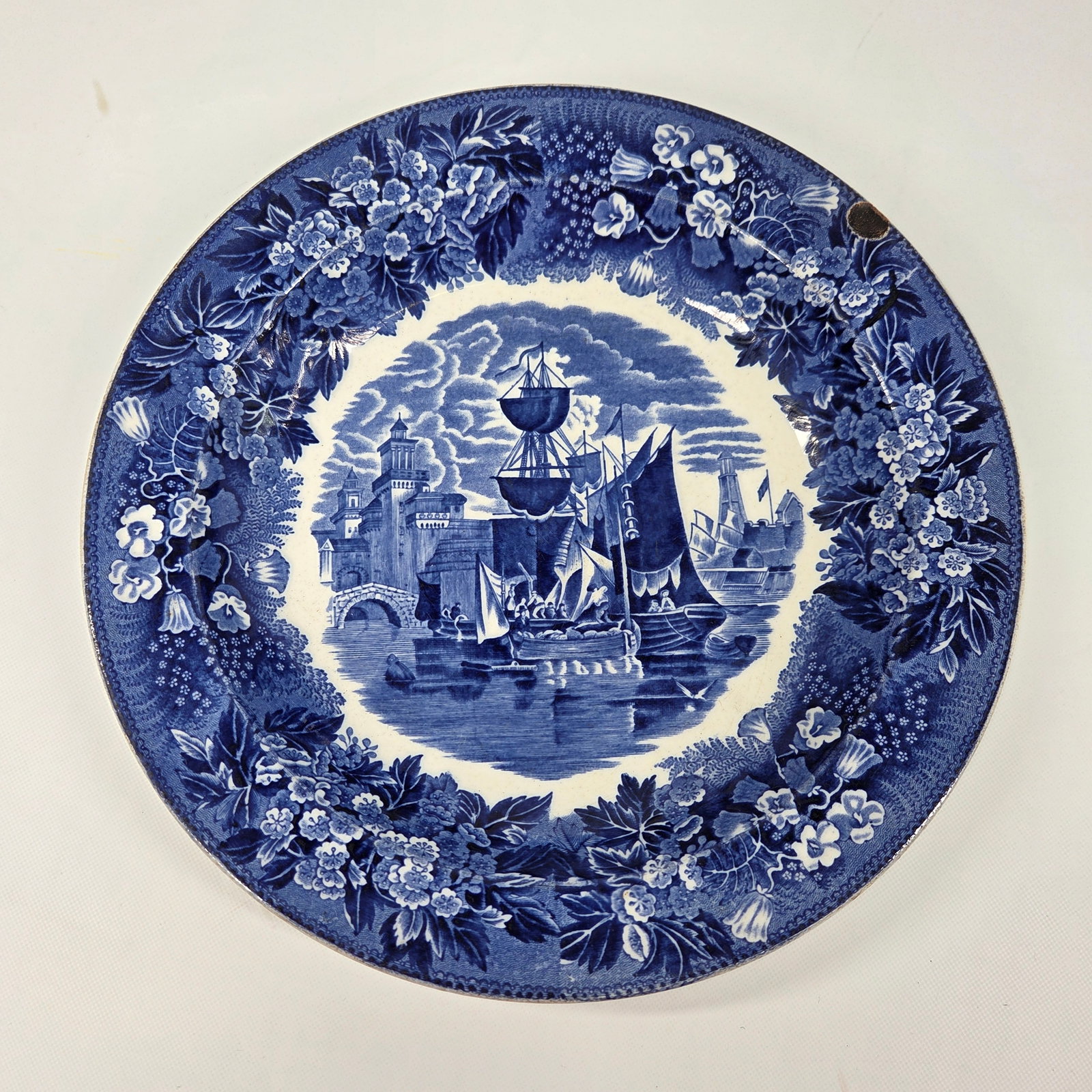 VARIOUS FLOW BLUE TRANSFER DECORATED PLATES - 7
