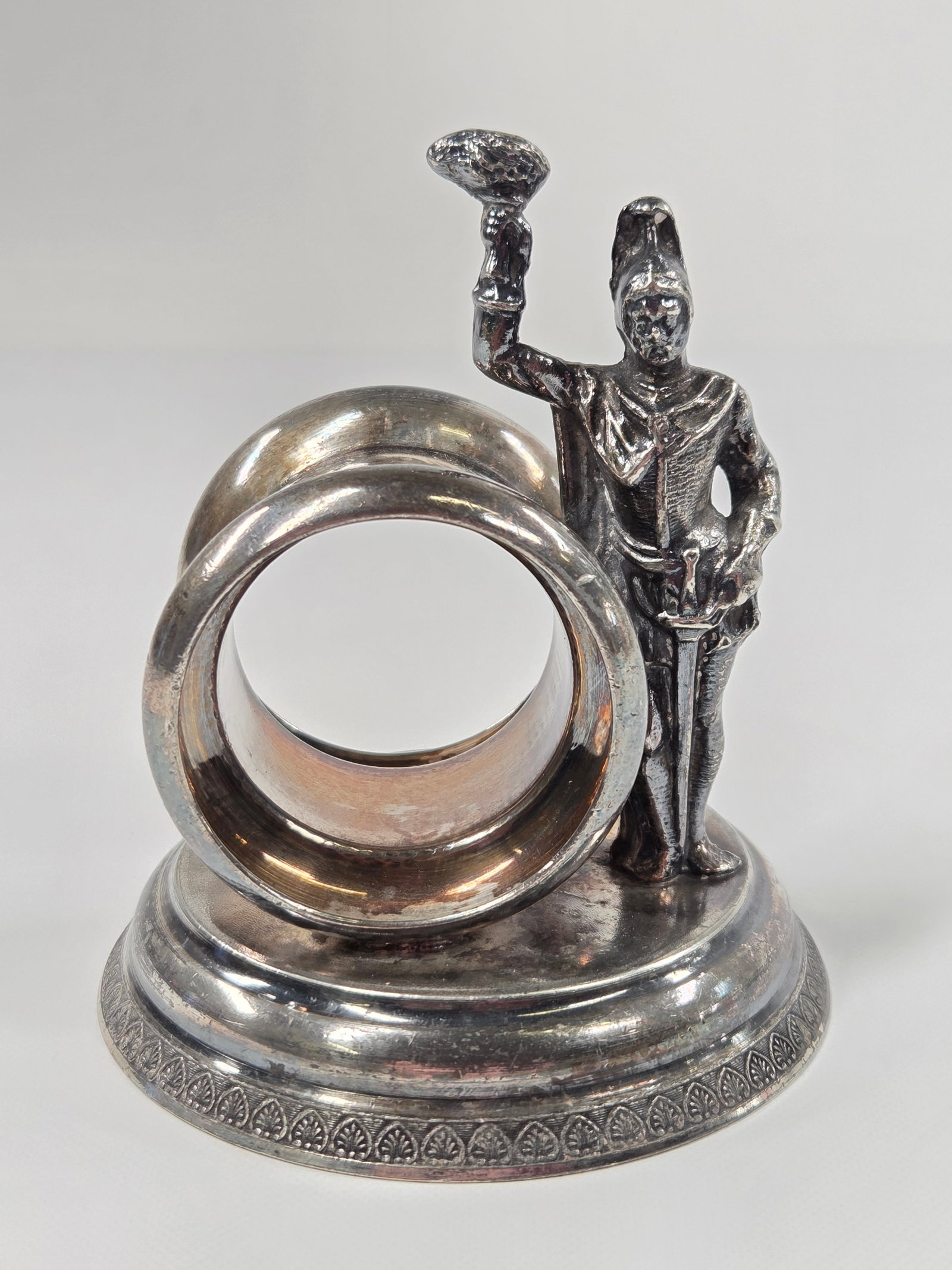 VICTORIAN ERA SILVERPLATE NAPKIN RING - SOLDIER (1 of 5)