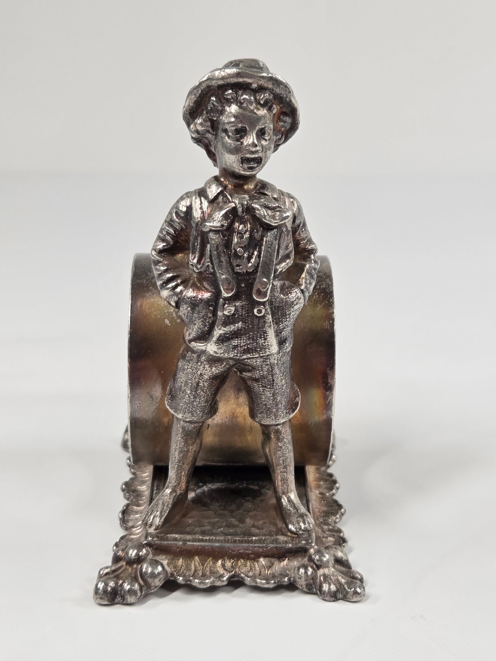 VICTORIAN ERA SILVERPLATE NAPKIN RING - BOY (1 of 5)