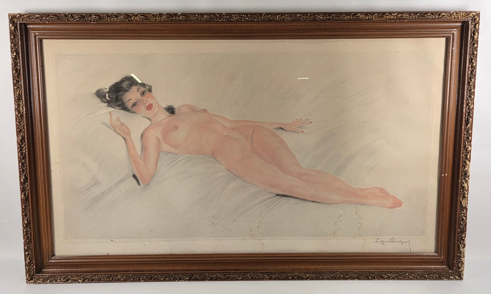 ARTIST SIGNED NUDE DRAWING LITHOGRAPH PRINT (1 of 6)