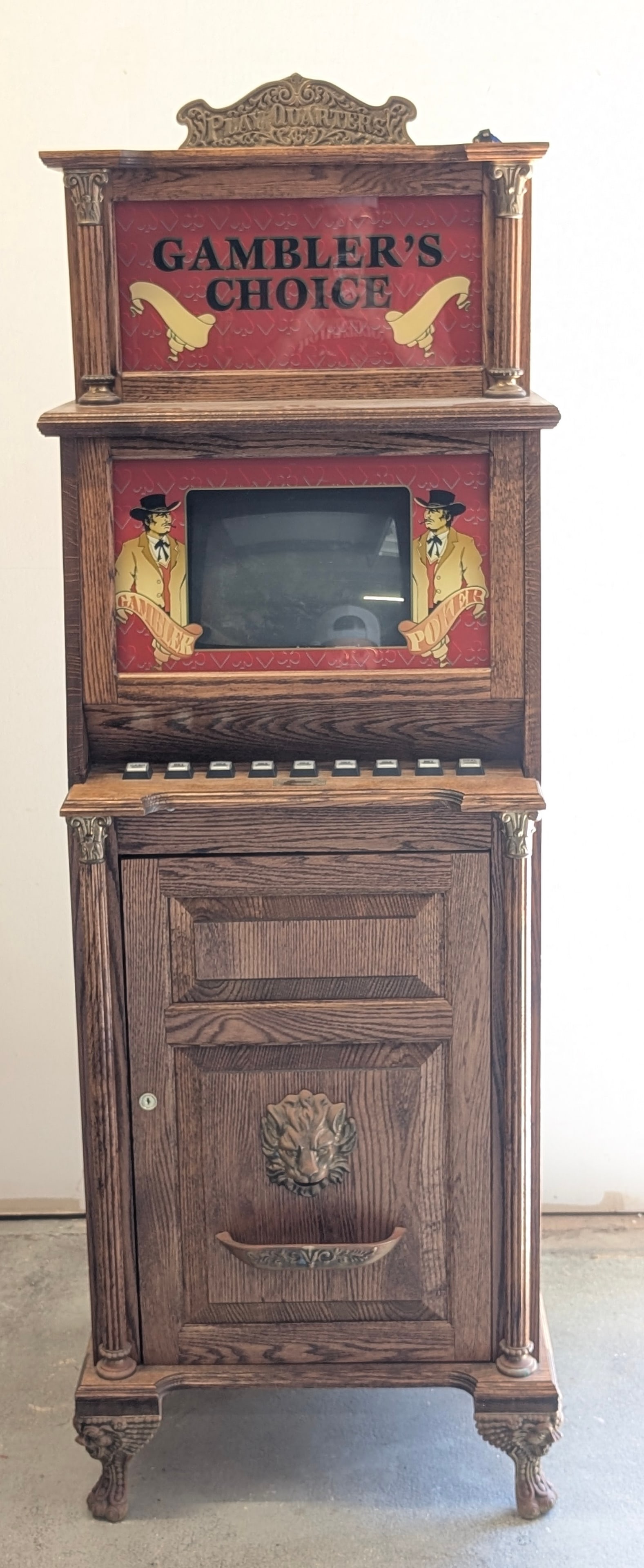 GAMBLER'S CHOICE OAK CABINET POKER MACHINE (1 of 20)