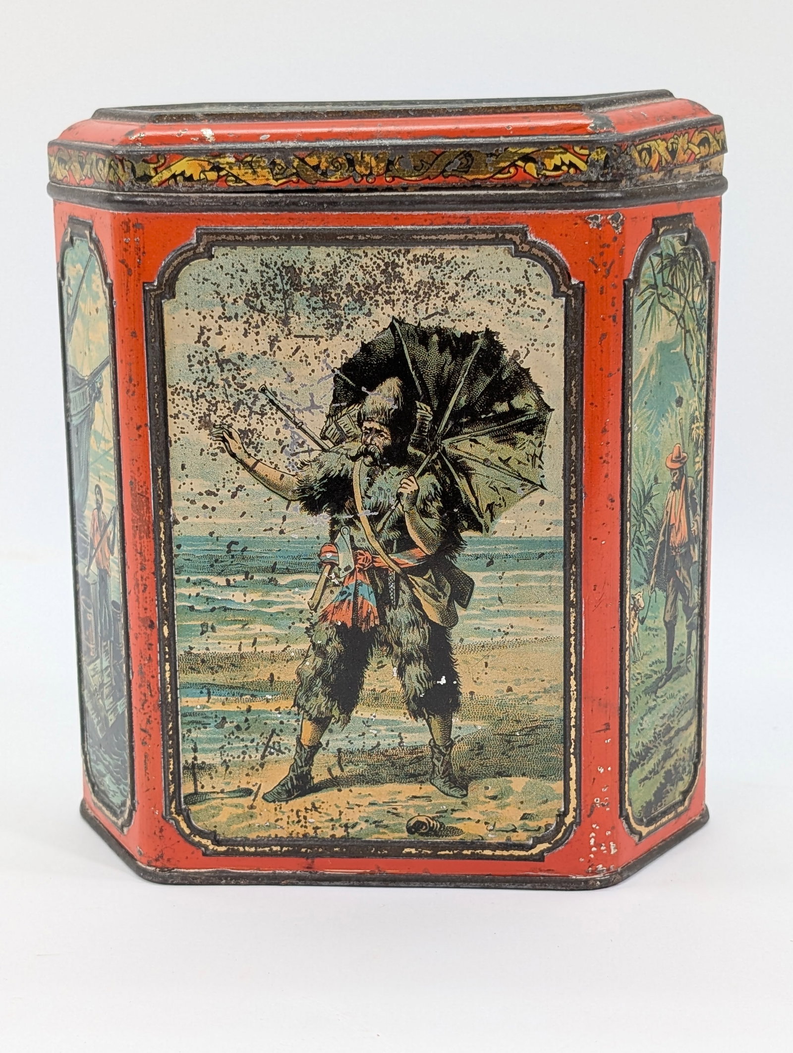 HUNTLEY & PALMERS TRIBAL NATIVE BISCUIT TIN (1 of 7)