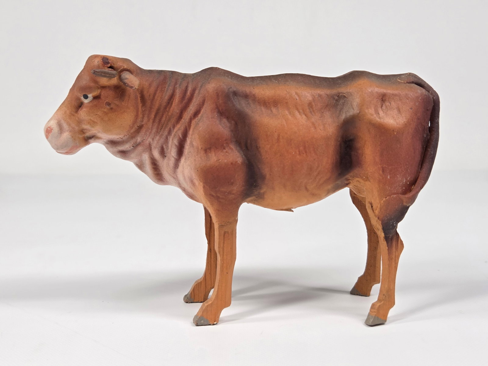 ANTIQUE GERMAN PUTZ COMPOSITION OX BULL: REMAINS IN GOOD CONDITION, SHOWING VERY LIGHT WEAR.