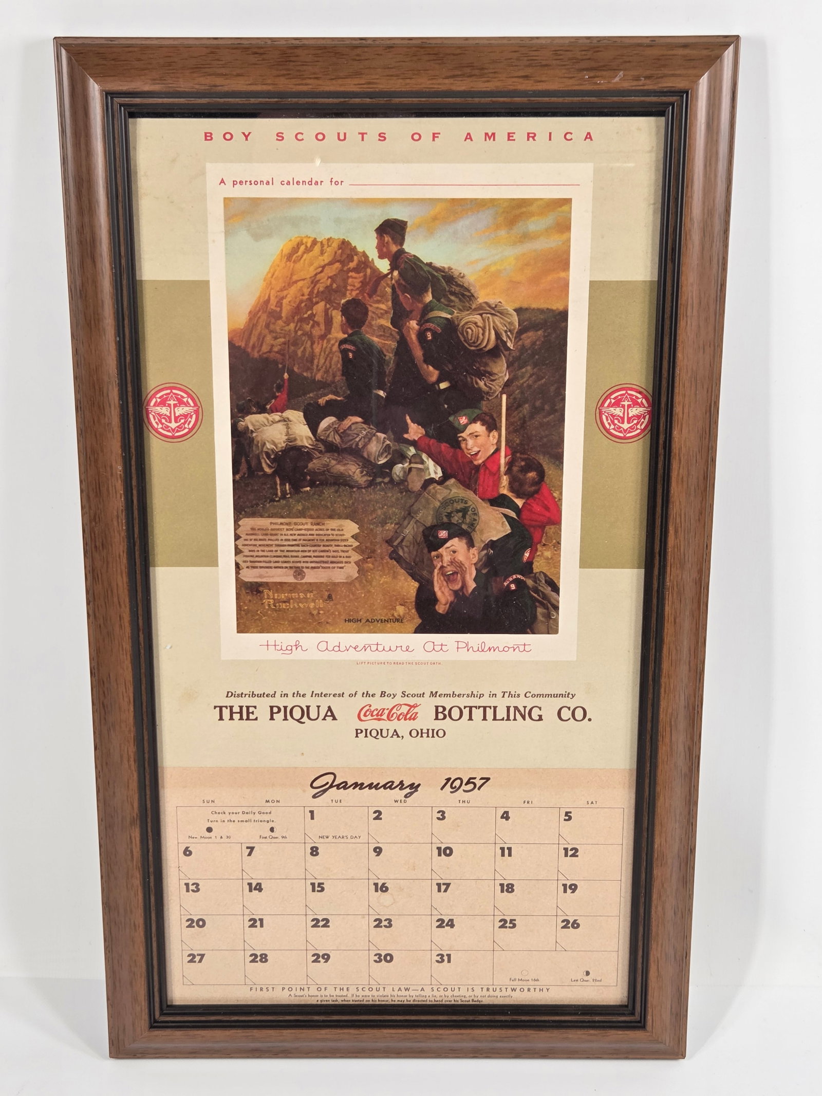 1957 COCA COLA BOY SCOUTS OF AMERICA CALENDAR (1 of 3)