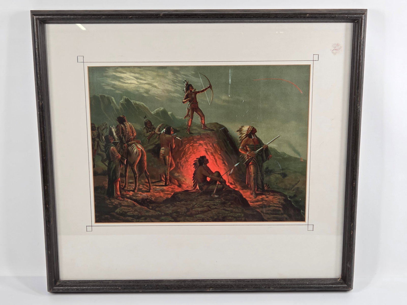 TABER PRANG ART CO. BURNING ARROW CHROMOLITHOGRAPH (1 of 4)