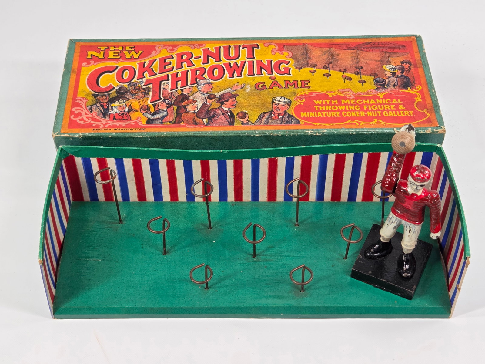 ANTIQUE BRITISH COKER-NUT THROWING GAME W/ BOX (1 of 5)