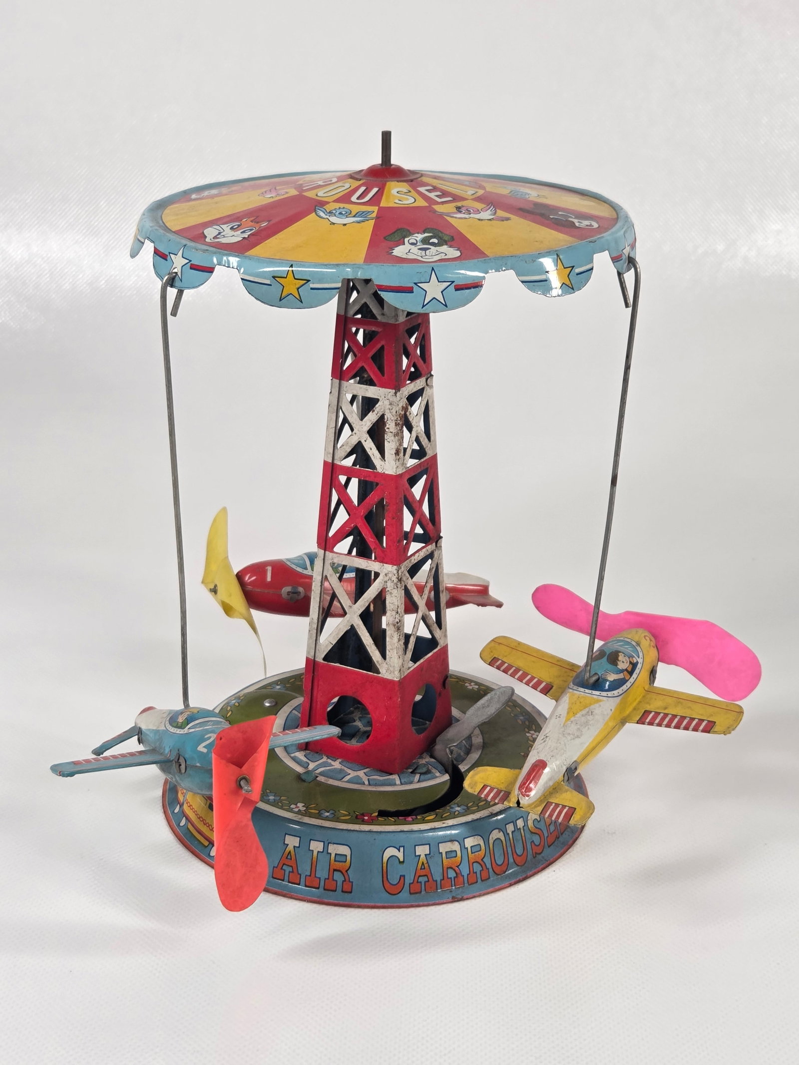 JAPAN ATC TIN LITHO WIND UP AIRPLANE CAROUSEL (1 of 4)