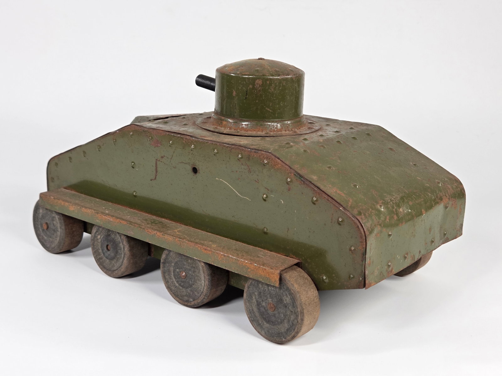 STRUCTO PRESSED STEEL WIND UP ARMY TANK - 2