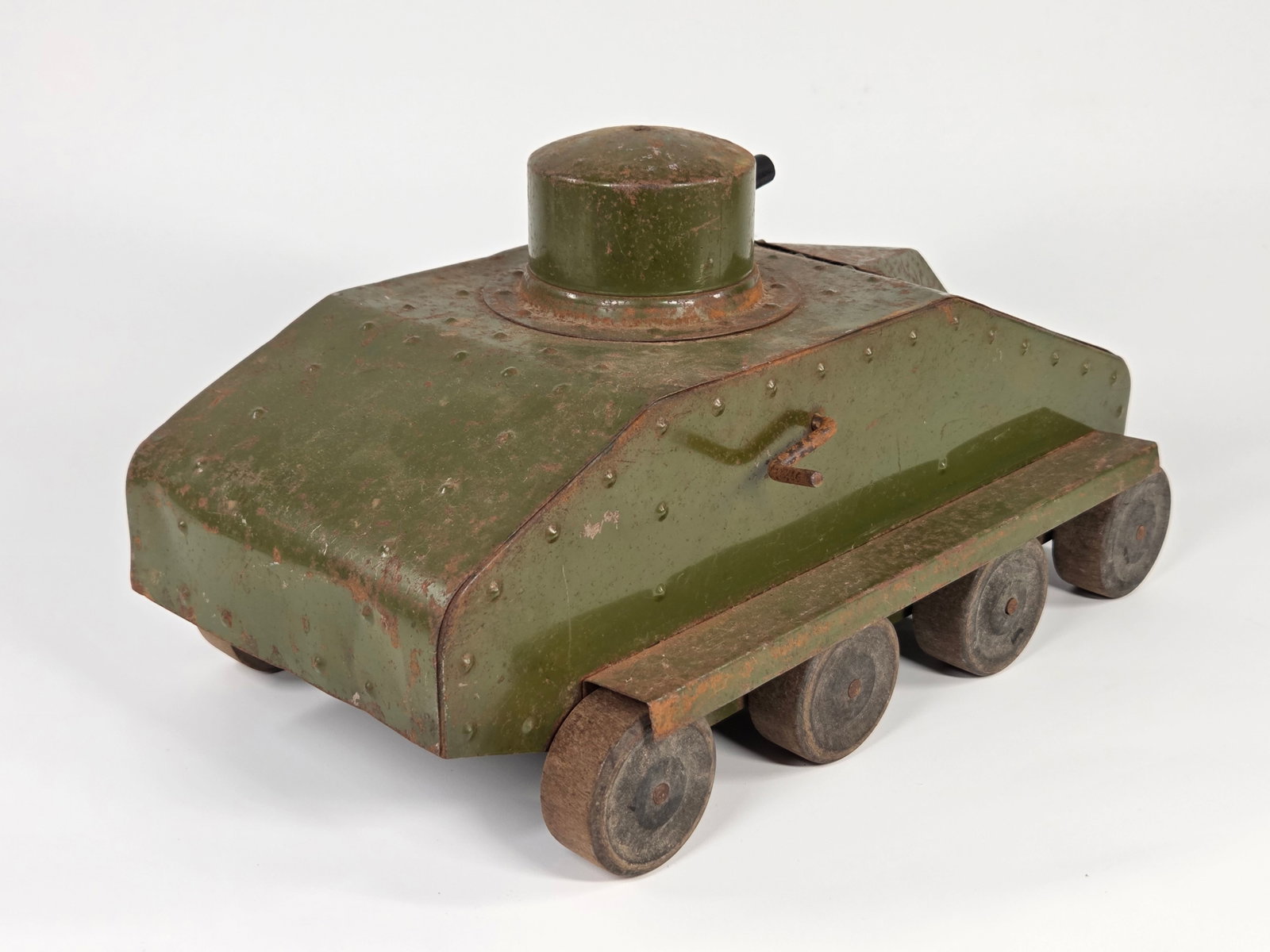 STRUCTO PRESSED STEEL WIND UP ARMY TANK - 3