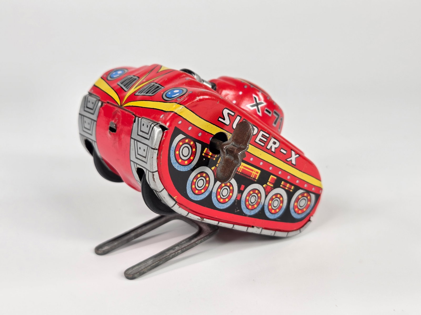 JAPAN TIN LITHO WIND UP SUPER-X FLIP OVER TANK (1 of 4)