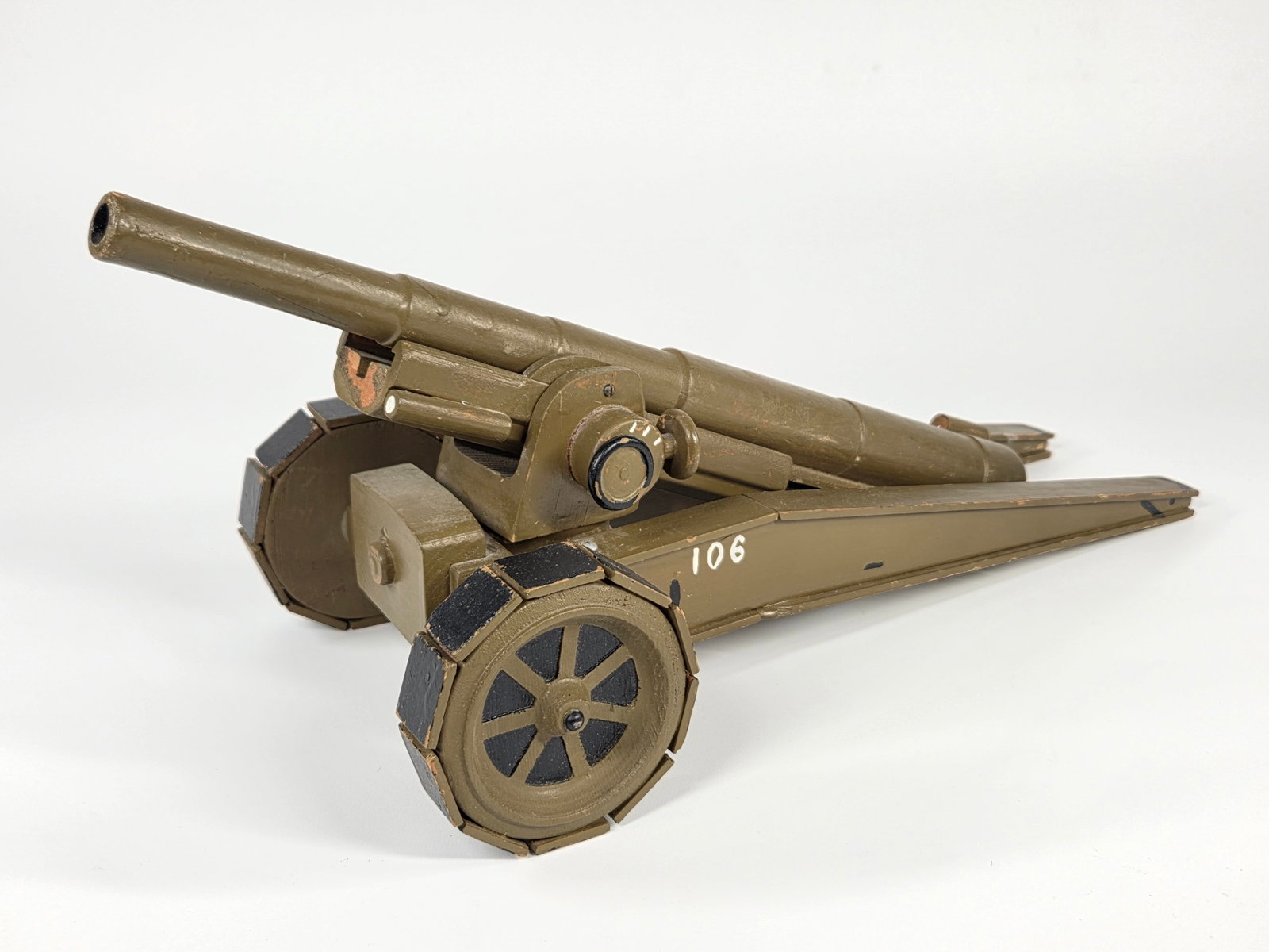 VINTAGE WOOD MODEL KIT TOY CANNON (1 of 5)