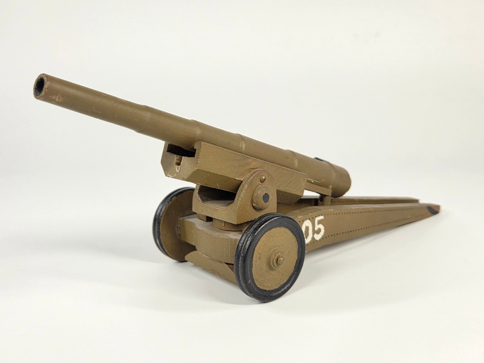 VINTAGE WOOD MODEL KIT TOY CANNON (1 of 5)
