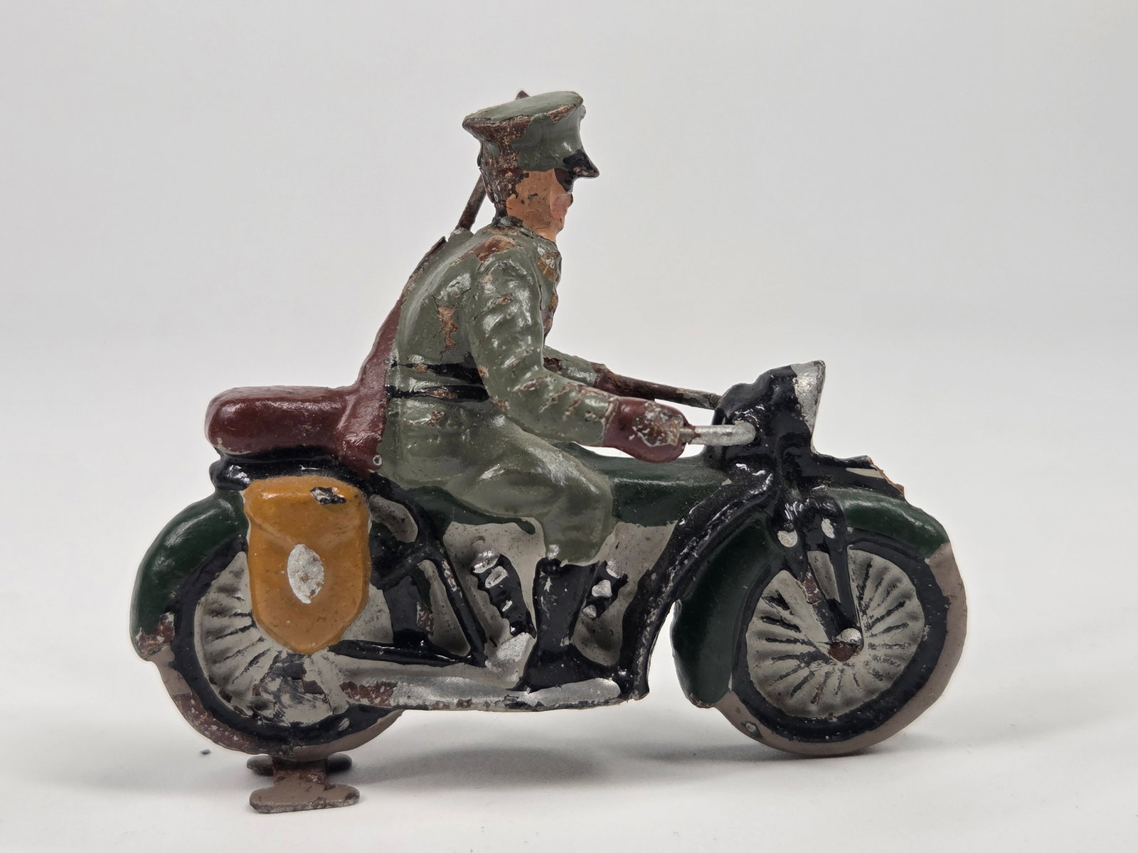 2) GERMAN HAND PAINTED COMPOSITION SOLDIER ON MOTORCYCLE - 3