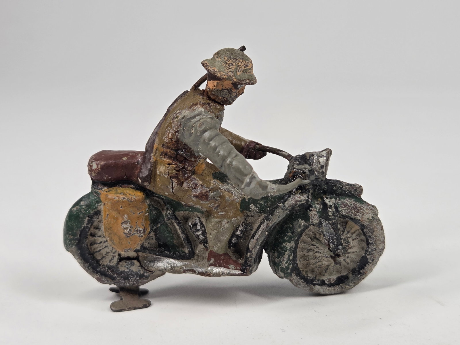 2) GERMAN HAND PAINTED COMPOSITION SOLDIER ON MOTORCYCLE - 3