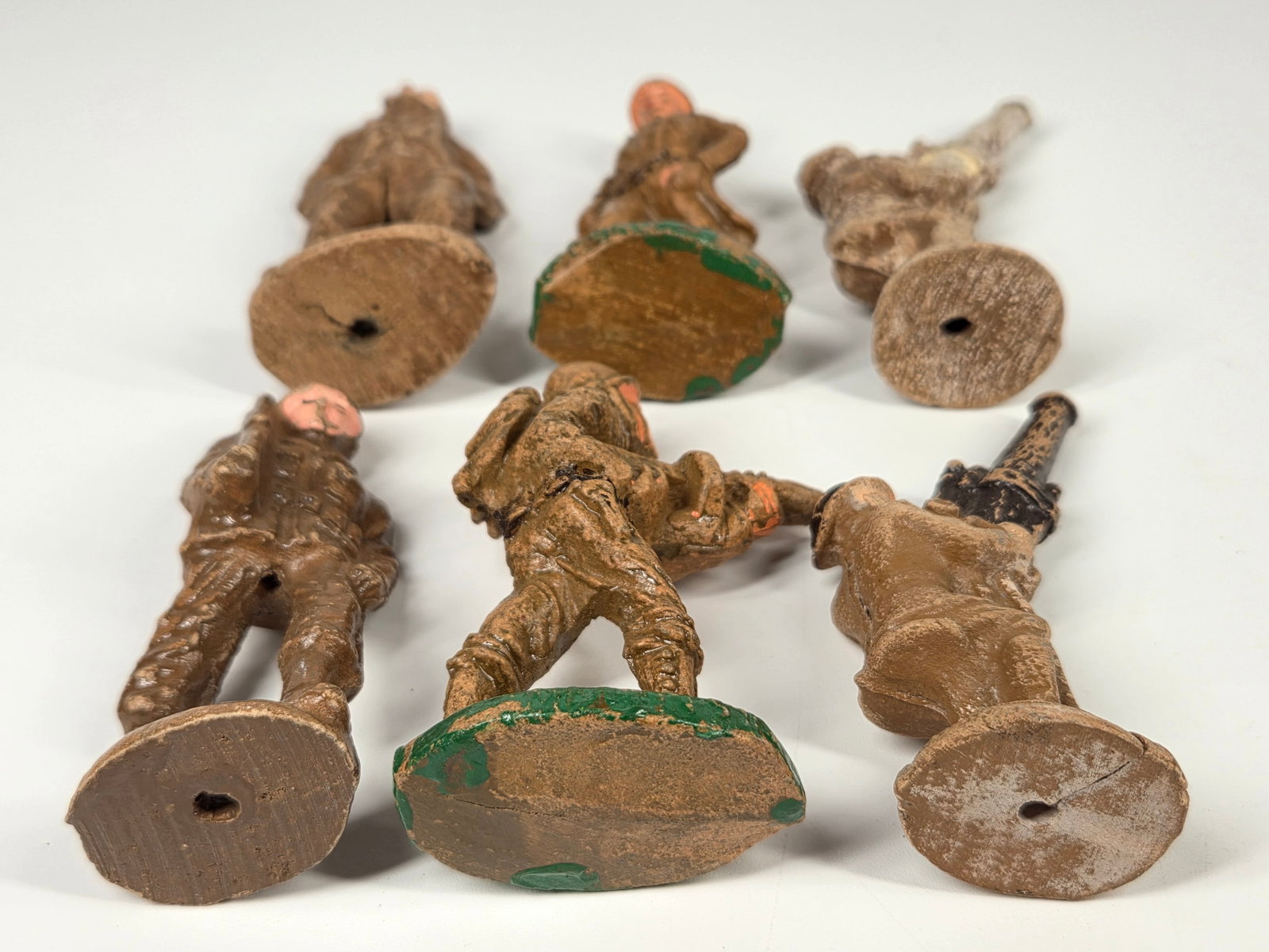 6) VINTAGE PAINTED COMPOSITION SOLDIERS - 4