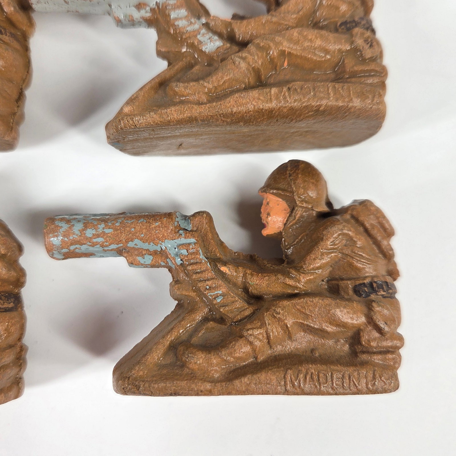 5) VINTAGE PAINTED COMPOSITION SOLDIERS - 3