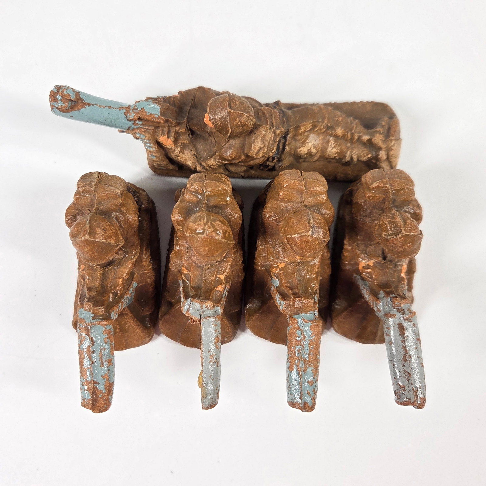 5) VINTAGE PAINTED COMPOSITION SOLDIERS - 7