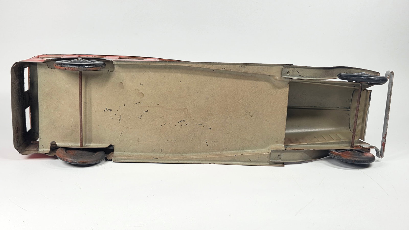 LARGE PARTIALLY PAINTED PRESSED STEEL BUS - 8