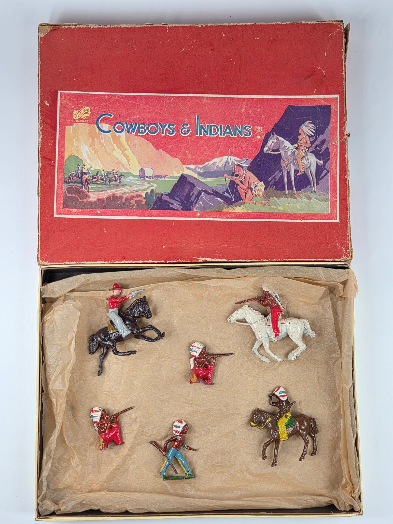 6) JOHILLCO COWBOYS & INDIANS FIGURES HORSEBACK (1 of 7)