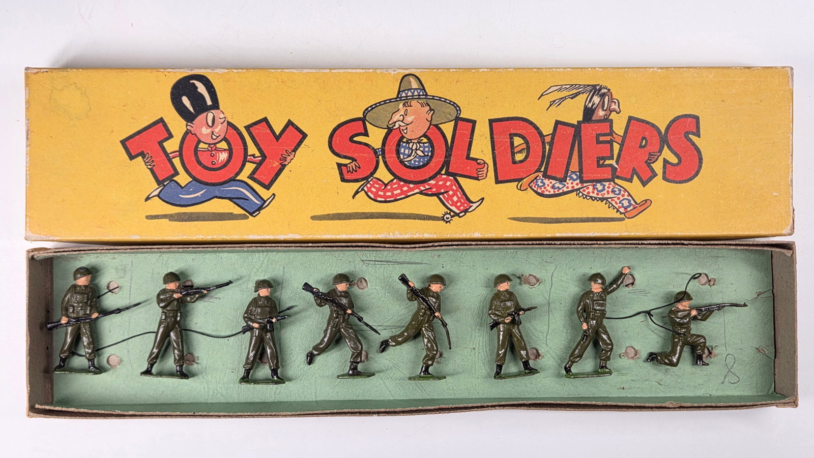 8) BRITAINS 131S PAINTED LEAD INFANTRY SOLDIERS (1 of 5)