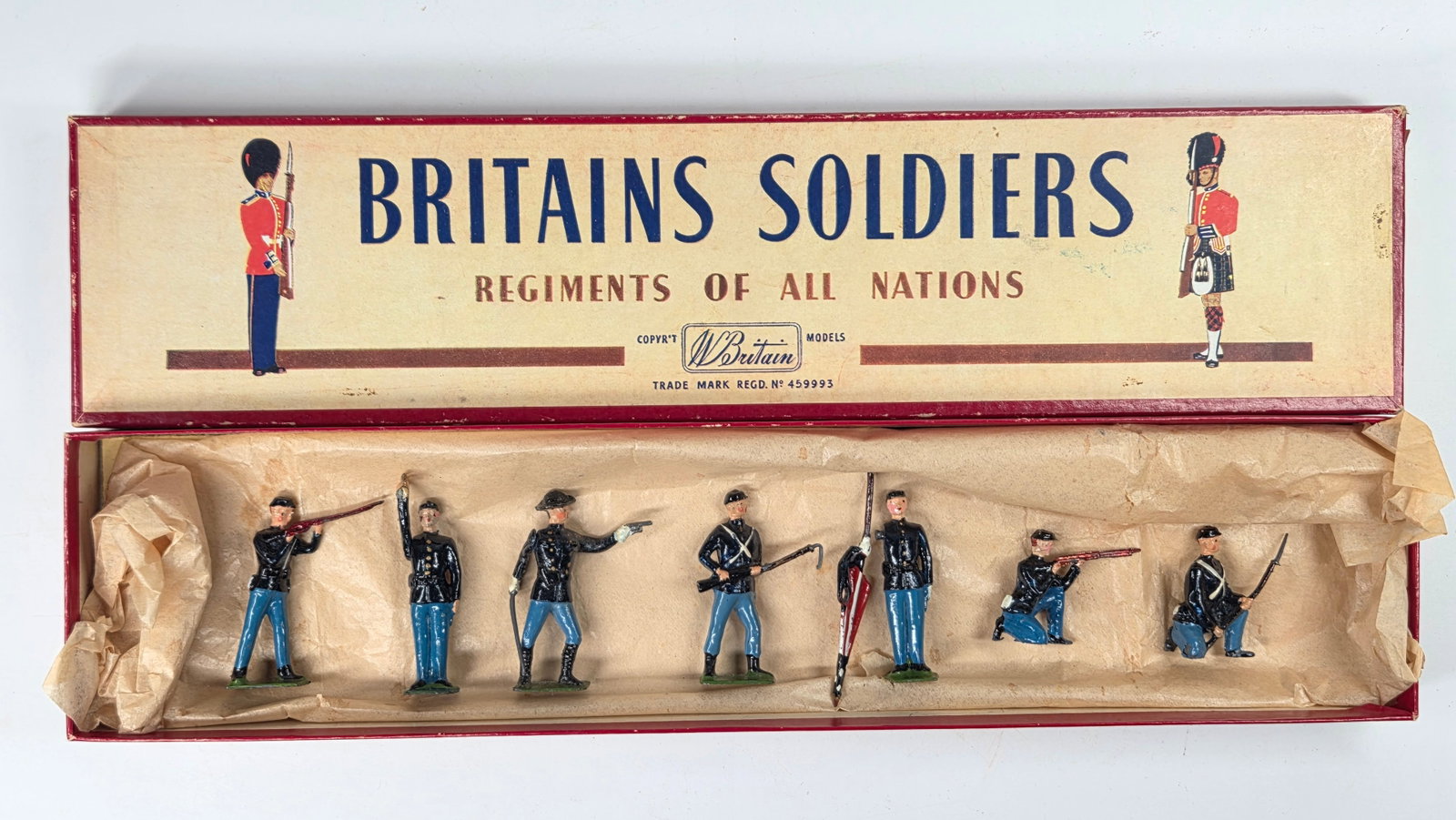 7) BRITAINS 2059 CIVIL WAR UNION INFANTRY SOLDIERS (1 of 5)