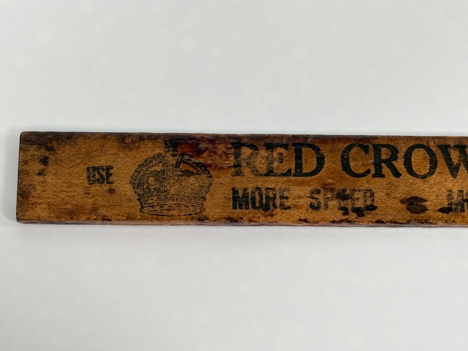 RED CROWN GASOLINE ADVERTISING GAS GAUSE: REMAINS IN GOOD CONDITION, SHOWING SOME TYPICAL WEAR.