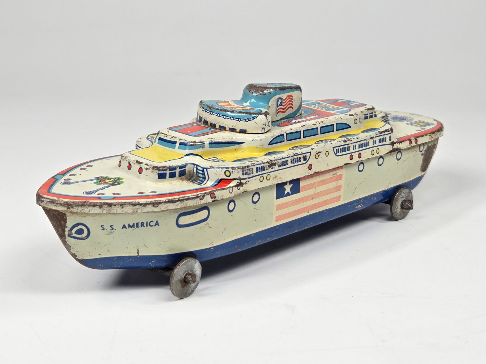 WYANDOTTE PRESSED STEEL SS AMERICA BOAT SHIP (1 of 5)