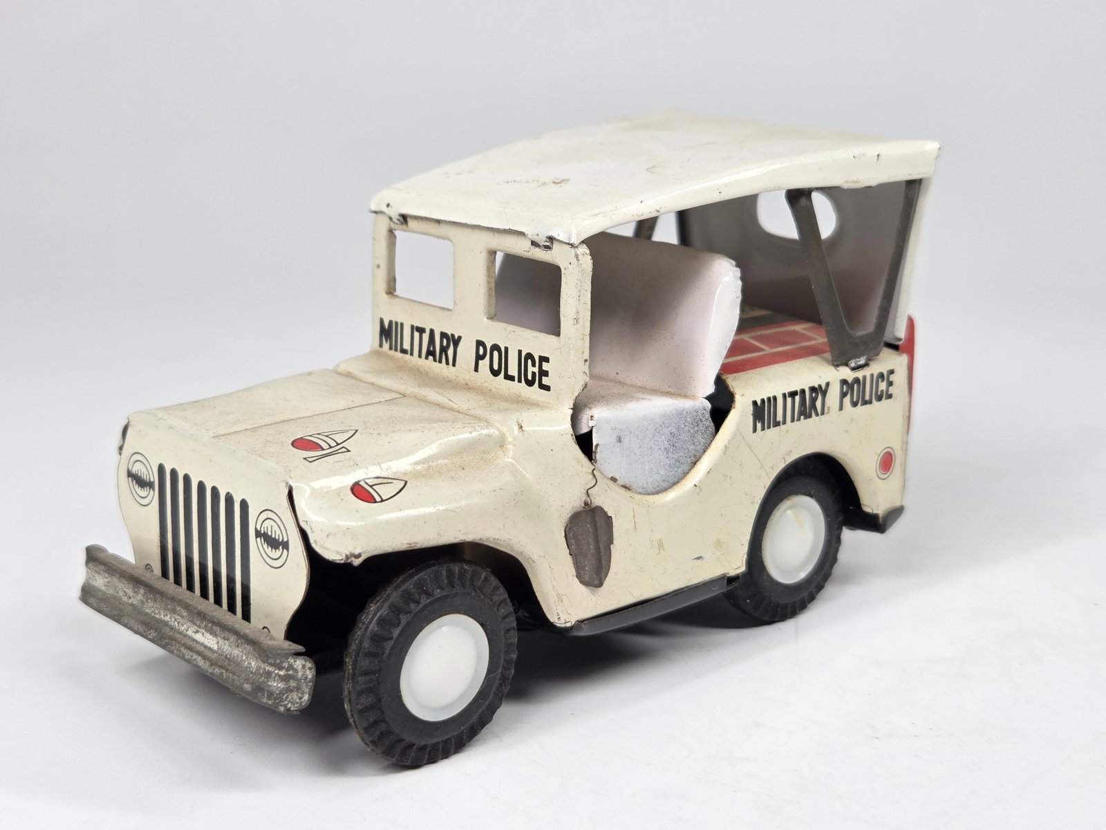 MINIATURE JAPAN TIN LITHO MILITARY POLICE JEEP