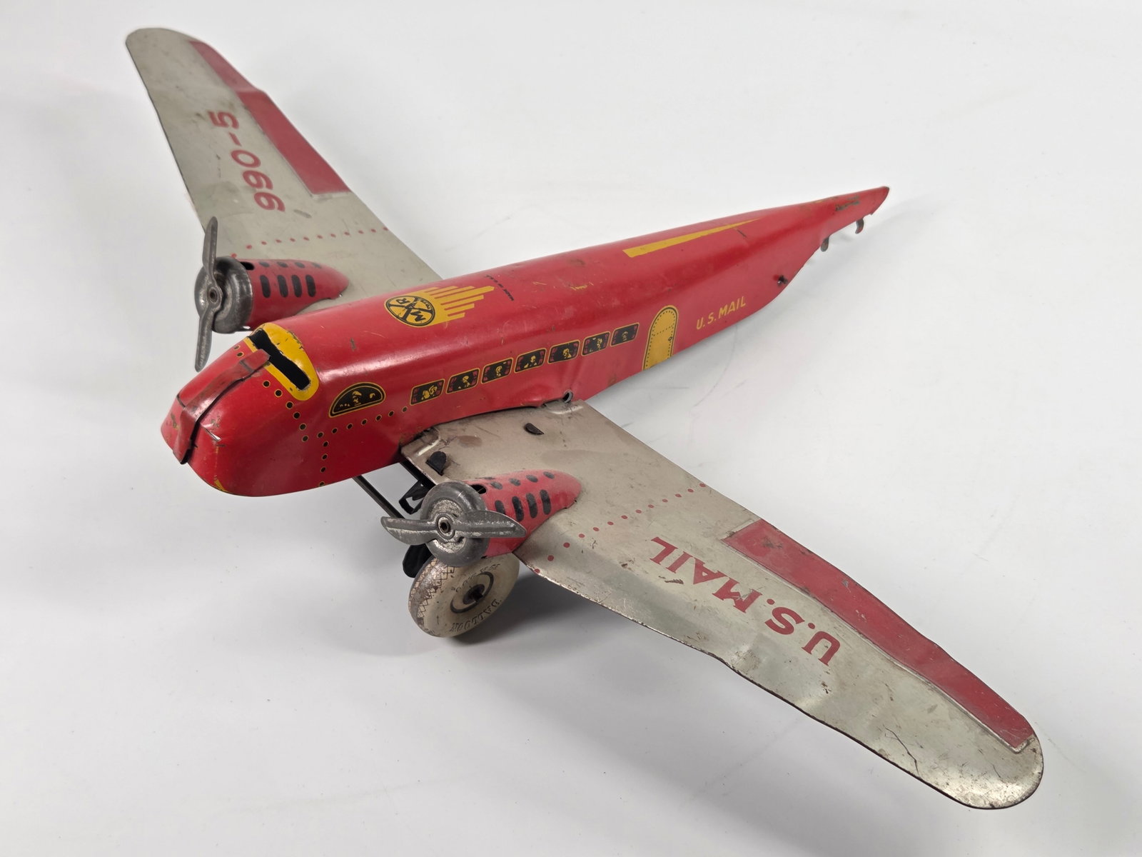 MARX TIN LITHO WIND UP US MAIL AIRPLANE (1 of 5)