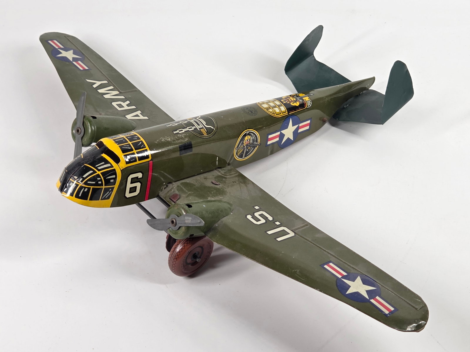MARX TIN LITHO WIND UP US ARMY AIRPLANE (1 of 6)