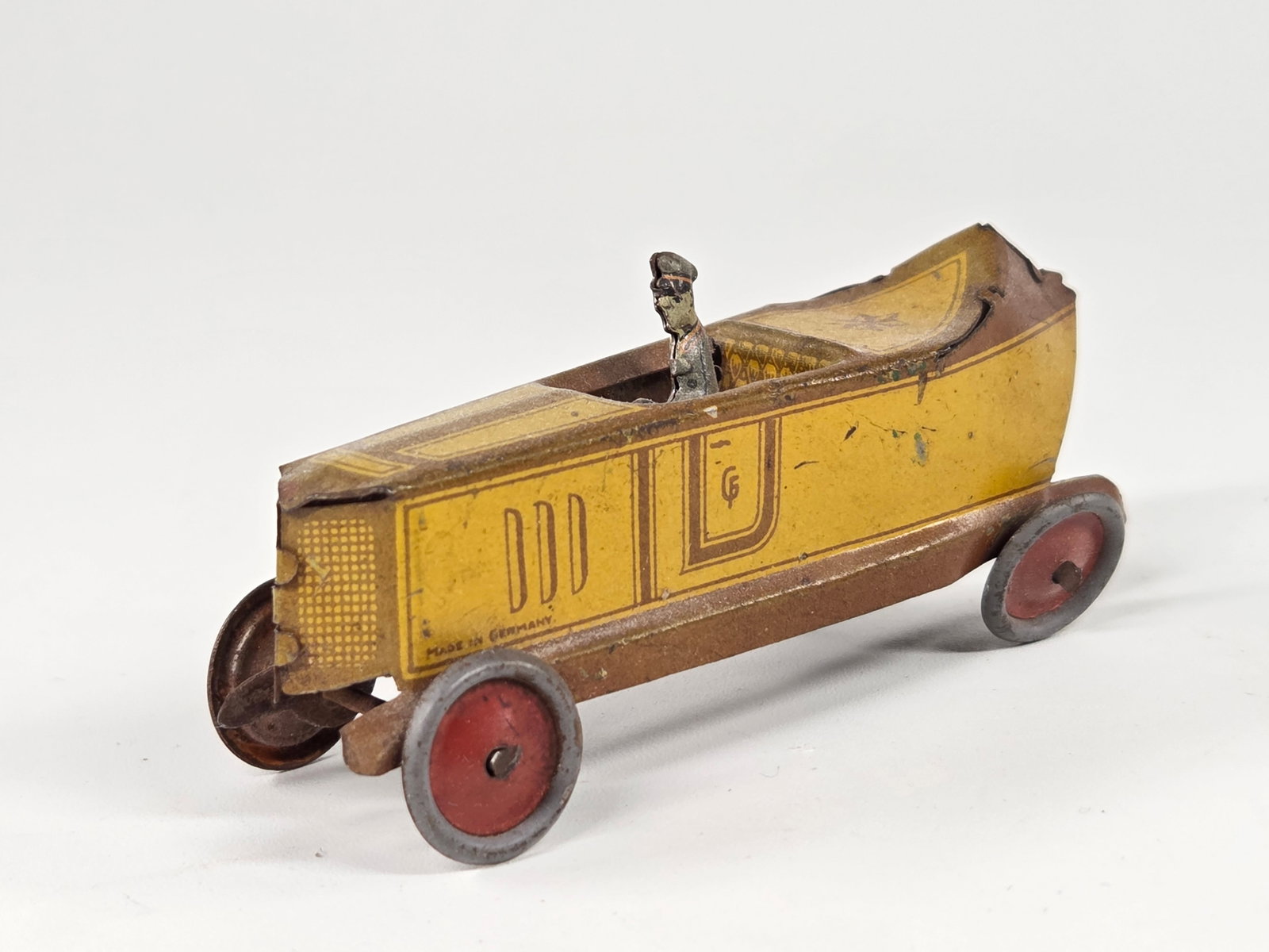 GEORG FISCHER TIN LITHO GERMAN PENNY TOY RACE CAR (1 of 5)