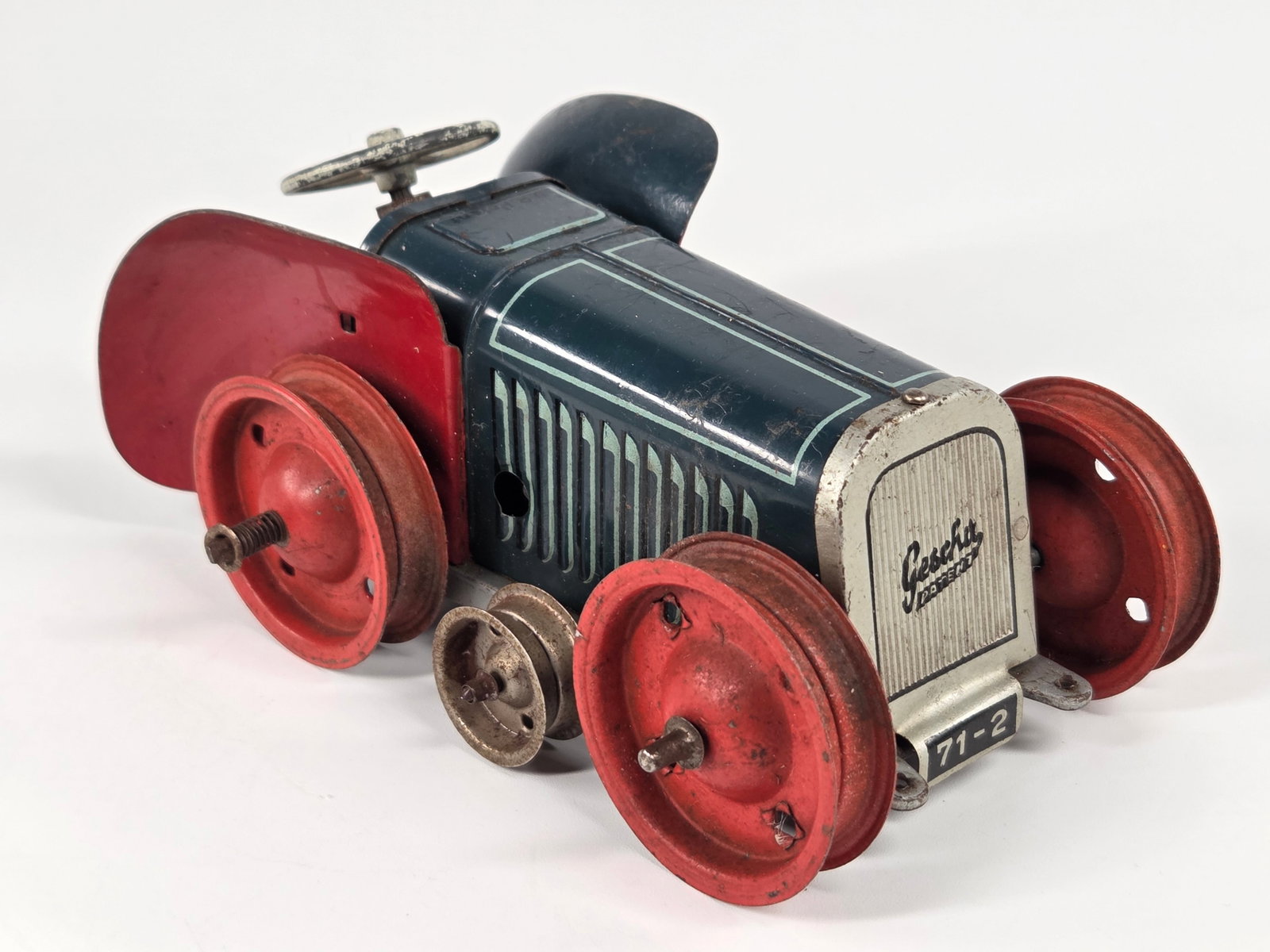 GESCHA GERMAN TIN LITHO WIND UP TRACTOR - 4