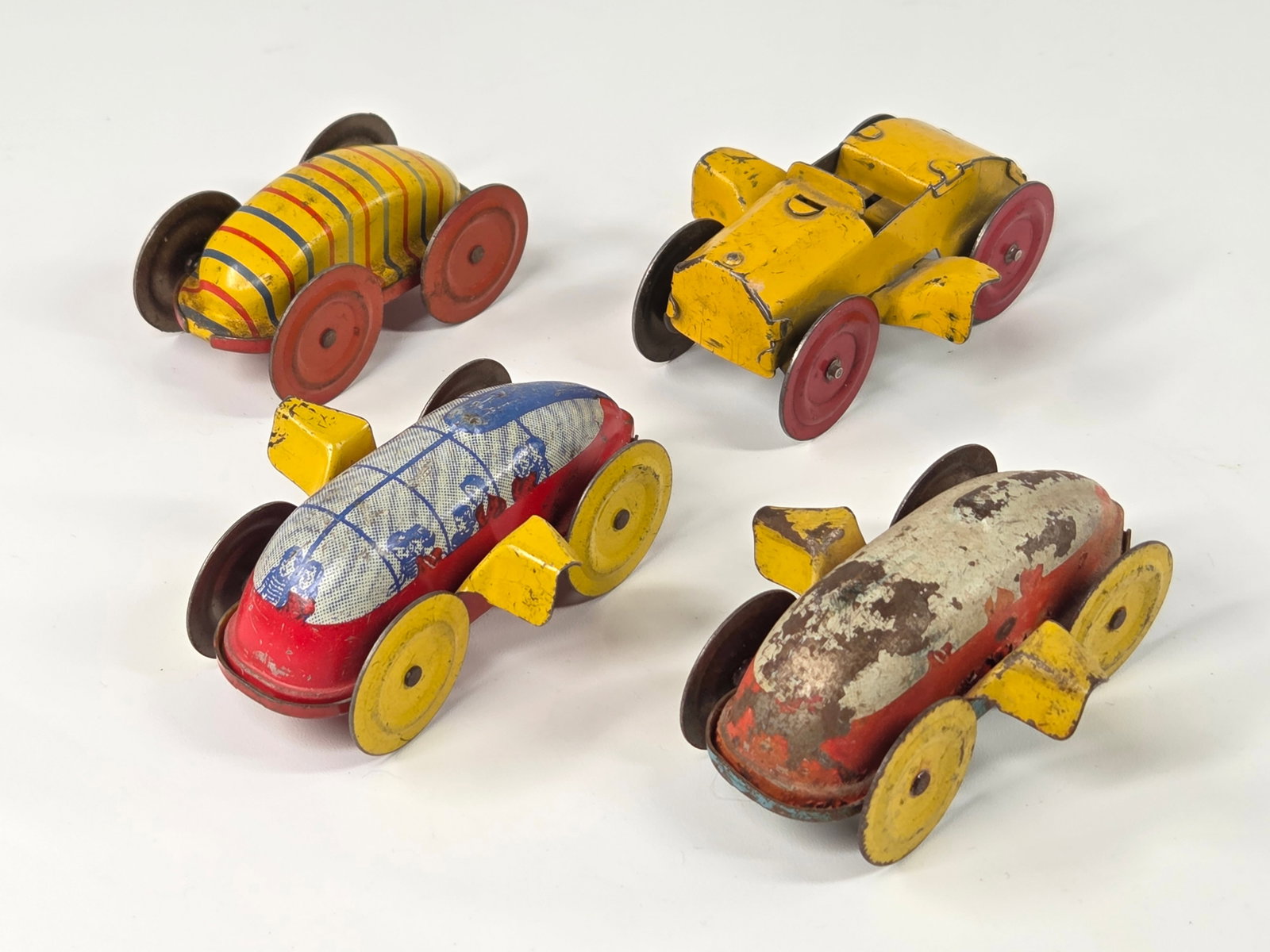 4) SMALL MINIATURE TIN LITHO CARS FOR TOYS (1 of 3)