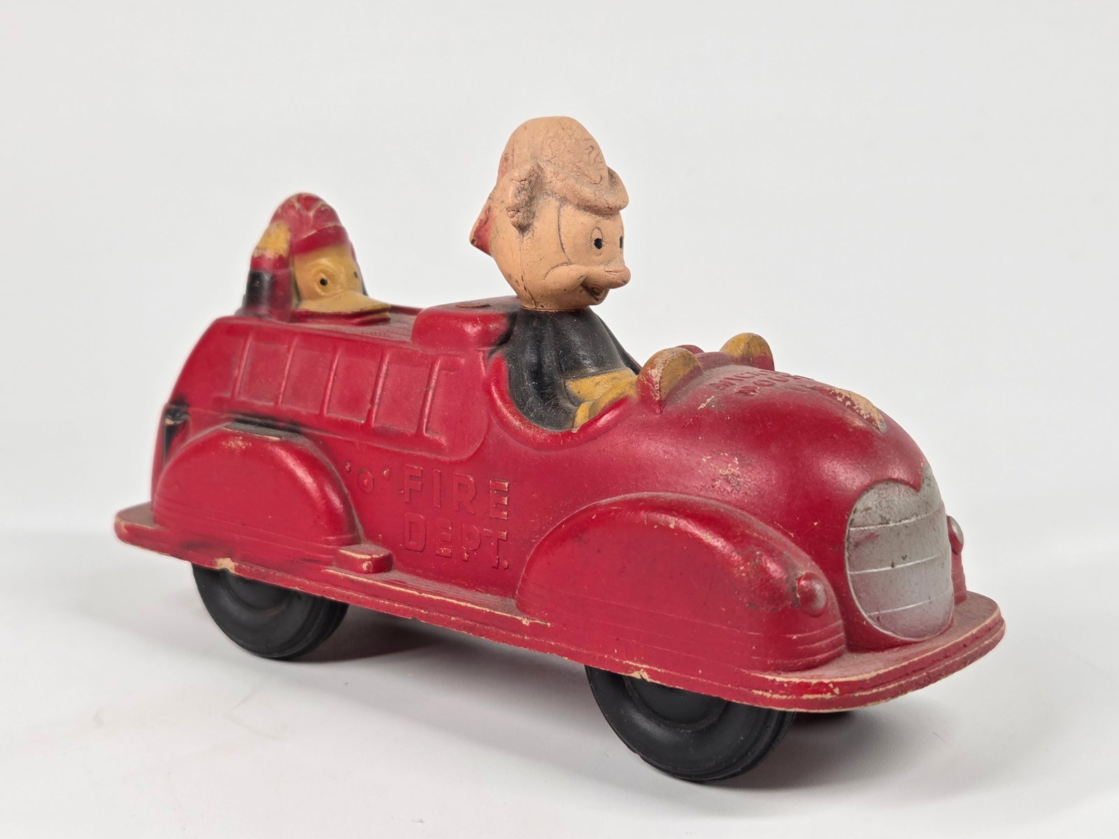 SUN RUBBER MICKEY MOUSE FIRE ENGINE - 4