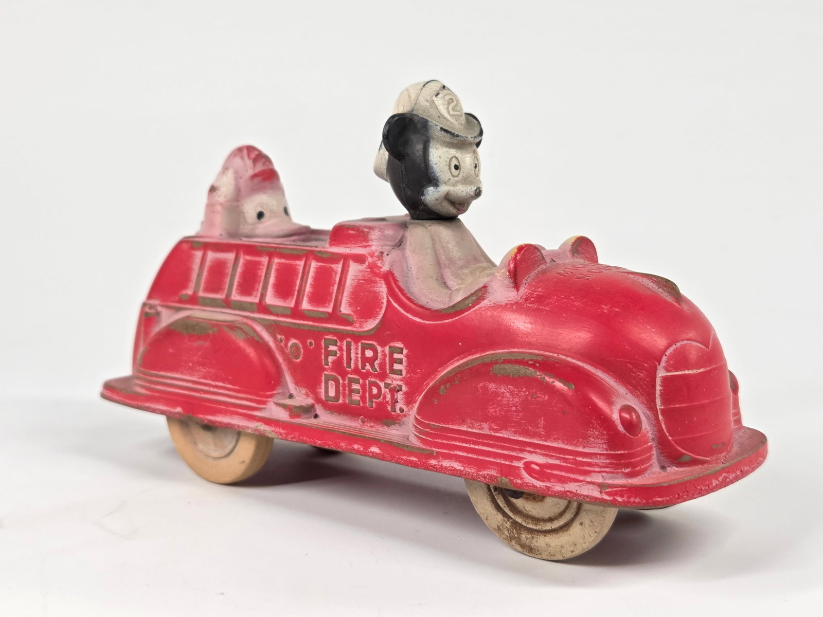 SUN RUBBER MICKEY MOUSE FIRE ENGINE - 4