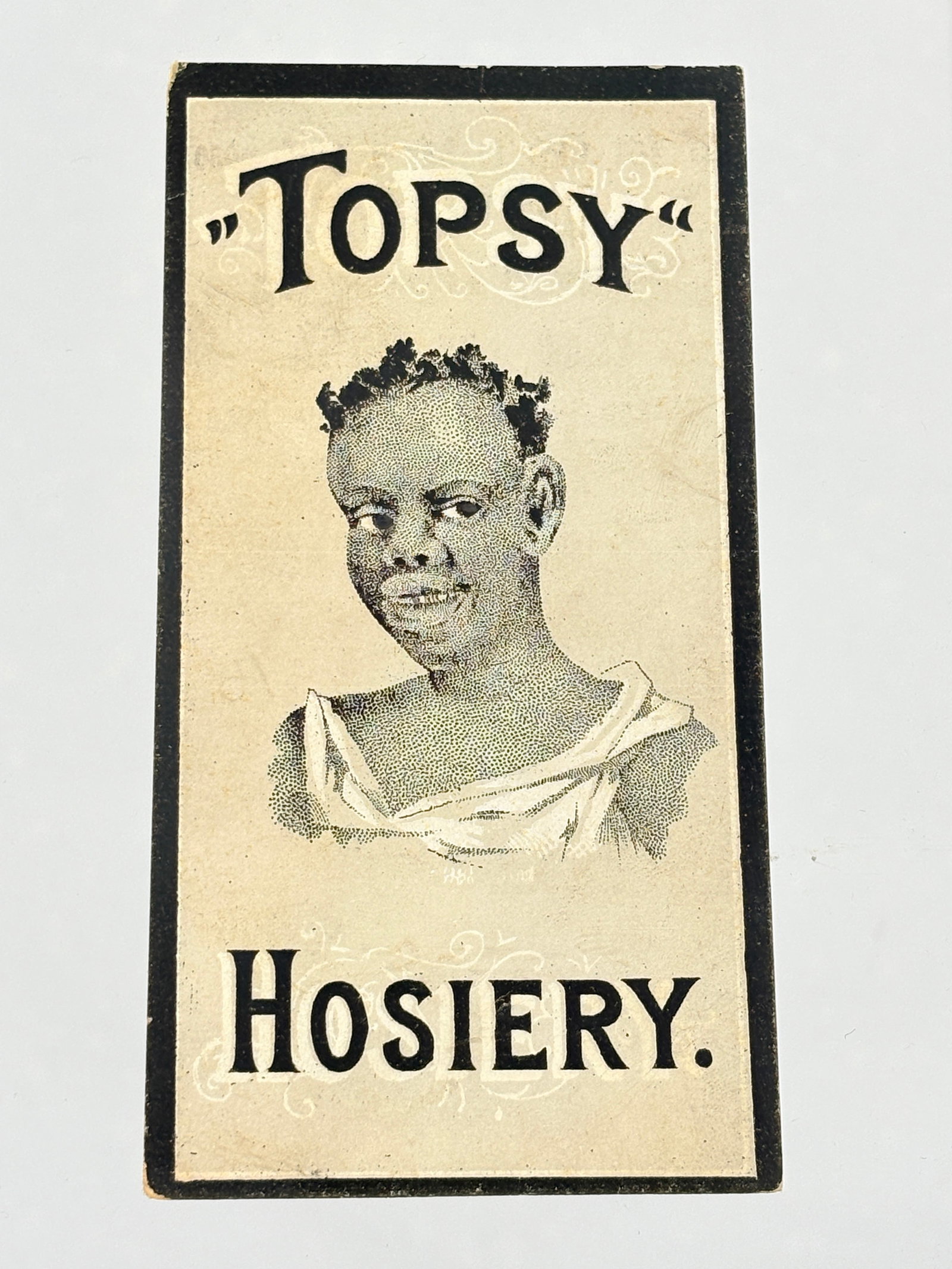 TOPSY HOSIERY BLACK AMERICANA ADVERTISING TRADE CARD