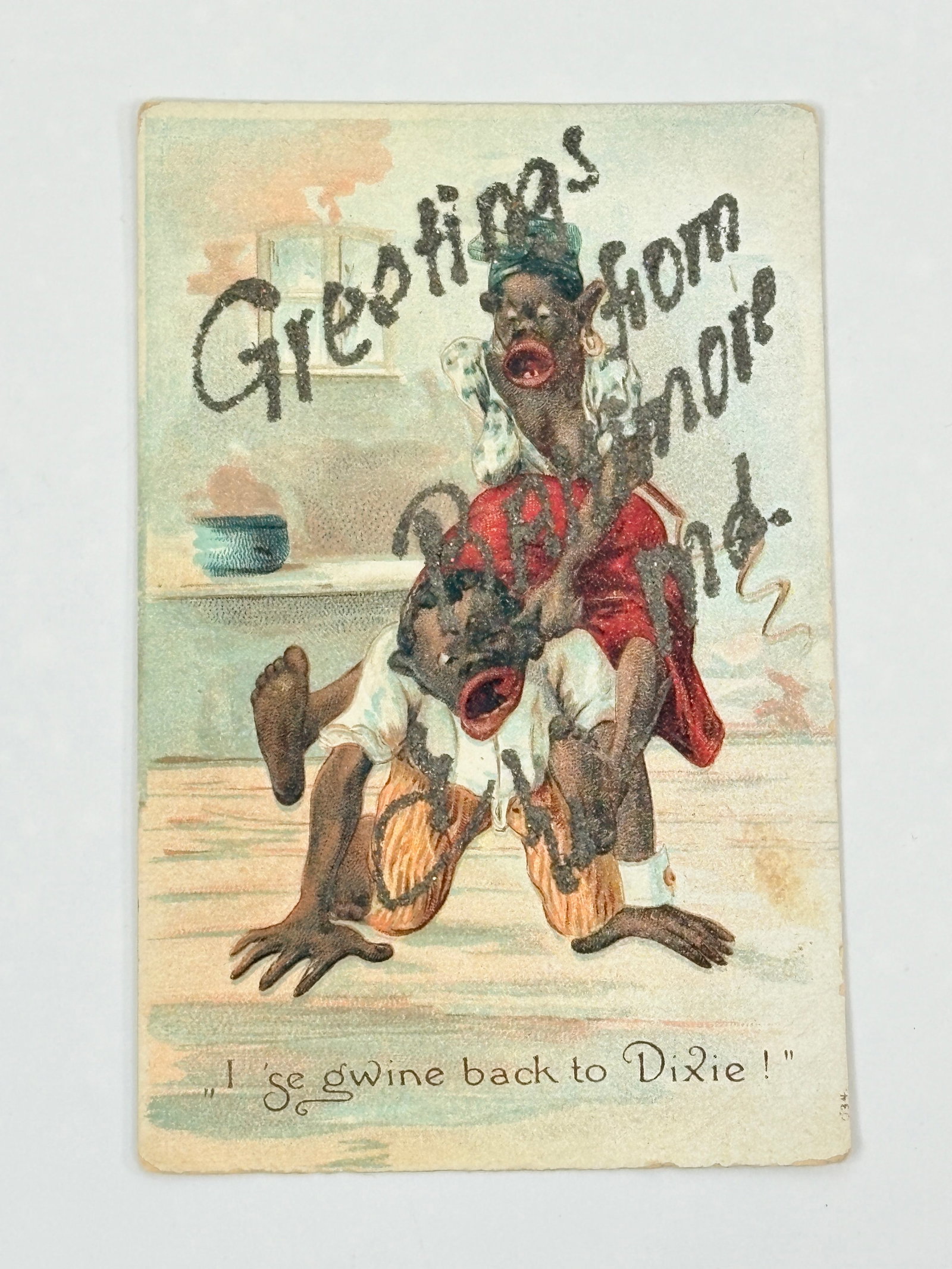 ANTIQUE BLACK AMERICANA POSTCARD