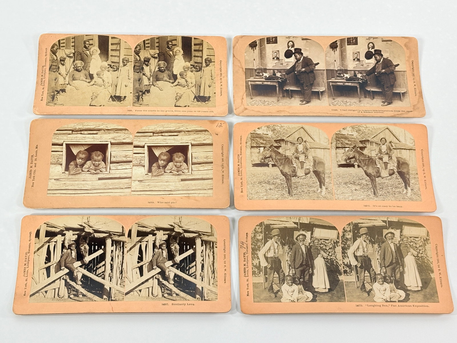 6) BLACK AMERICANA STEREOVIEW VIEWER CARDS