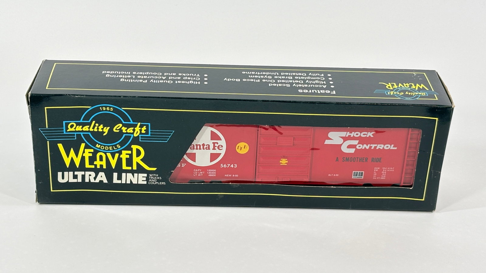 WEAVER O GAUGE SANTA FE PS-1 40' BOXCAR: REMAINS IN VERY GOOD CONDITION WITH BOX.