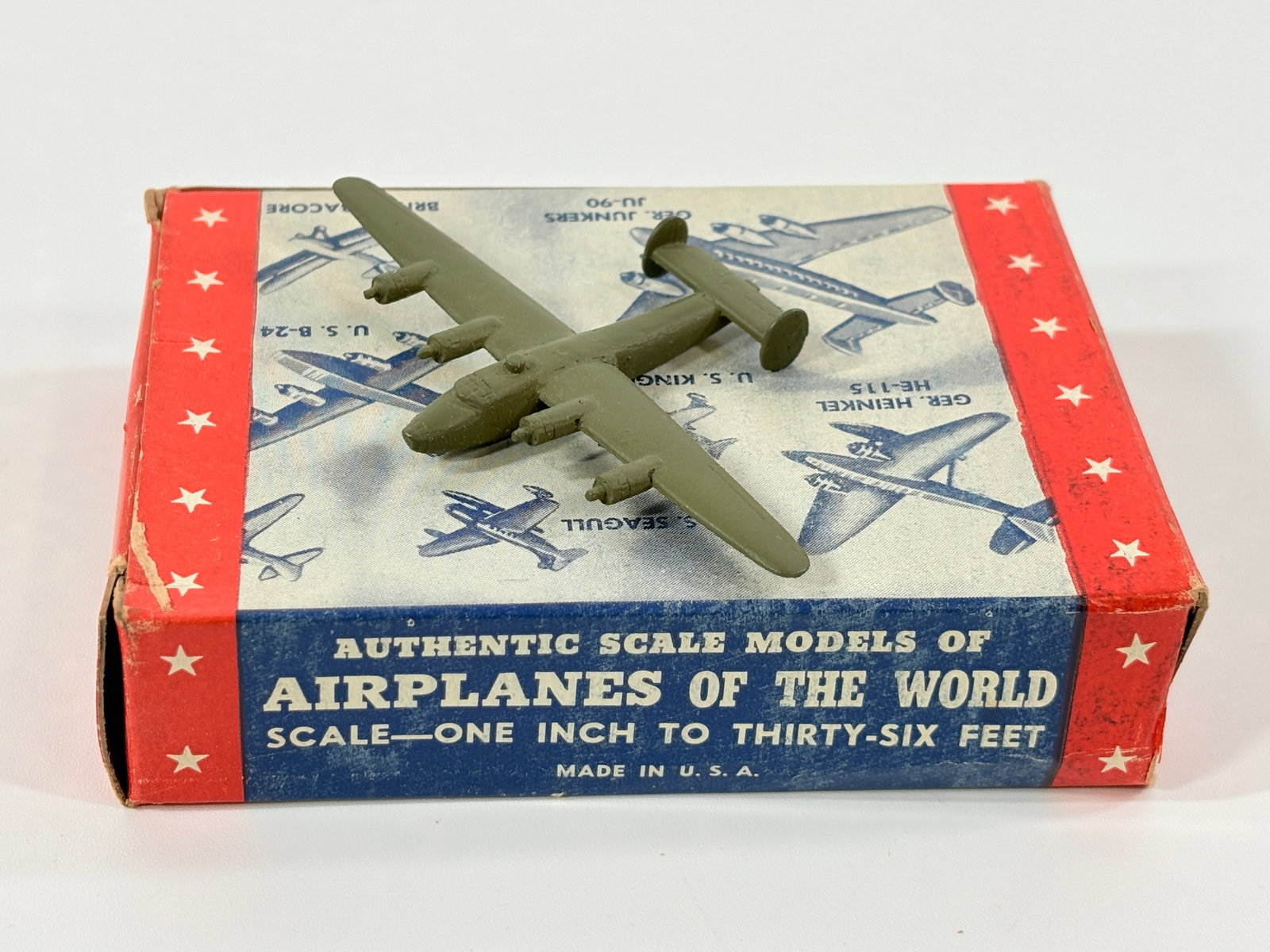 VINTAGE COMET AUTHENTICAST MILITARY AIRPLANE W/ BOX: REMAINS IN VERY GOOD CONDITION, SHOWING SOME LIGHT PAINT WEAR. BOX SHOWING SOME WEAR.