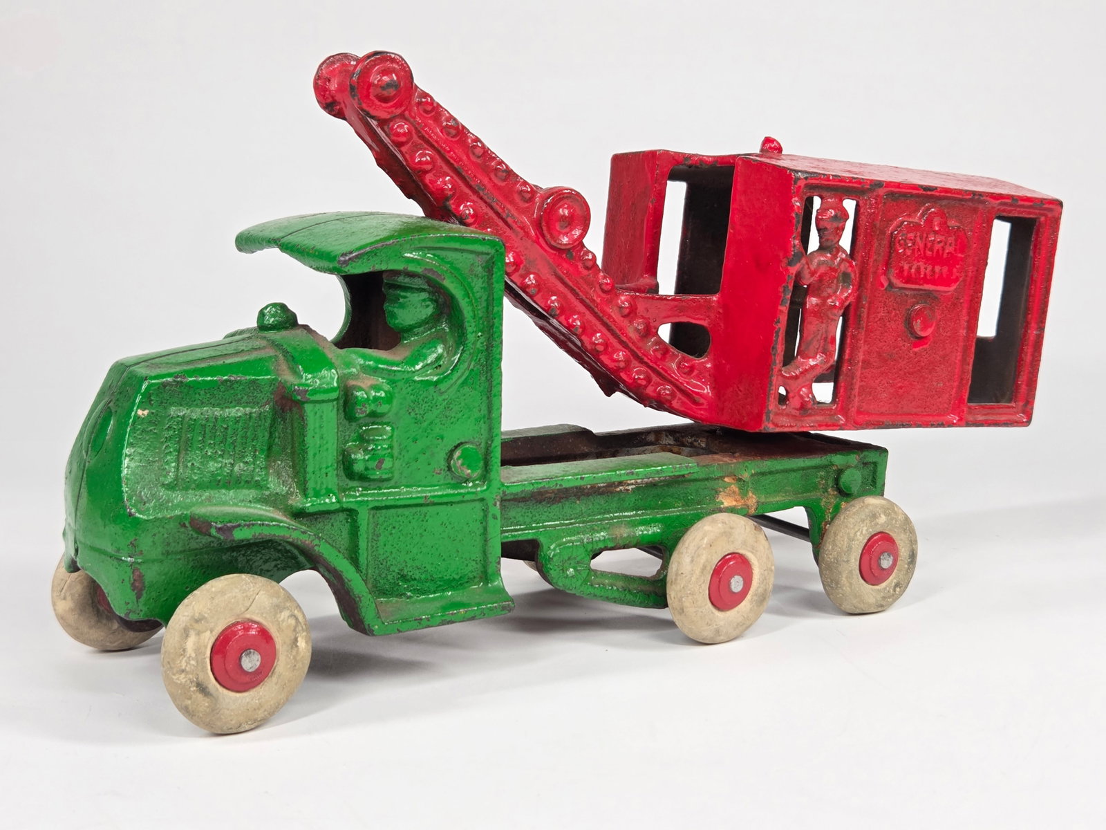 PAINTED CAST IRON HUBLEY MACK MOBILE CRANE TRUCK (1 of 7)
